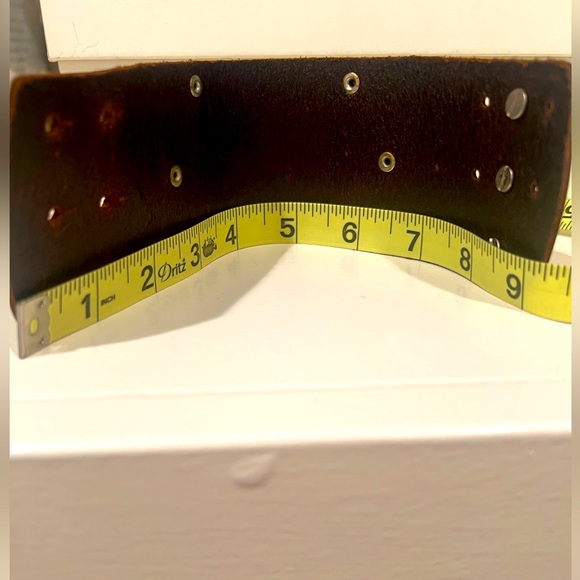 Unisex Leather Cuff with Metal Details - Picture 10 of 11